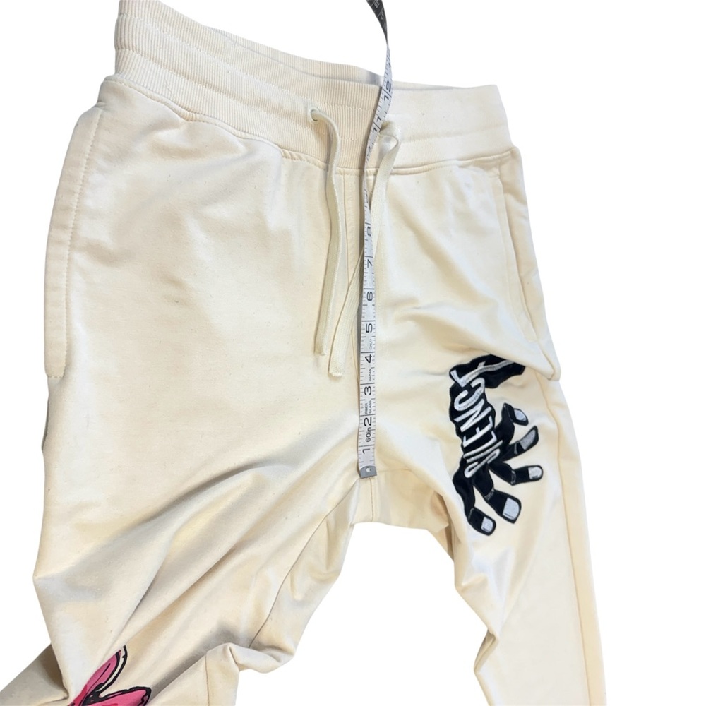 Offbeat Cream Joggers with Graphic Print Size Small - Picture 10 of 10